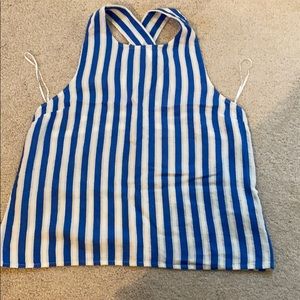 Striped cross back Jcrew tank